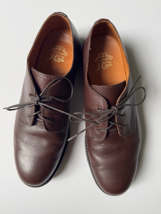 J Crew Camden Leather Bluchers Rich Espresso Lace Up Oxford Light AZ792 Mens 9